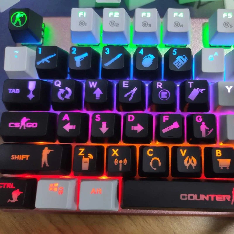 QC test update Prooduct 26 keys ABS Shot Backlit For OEM Cherry MX Mechanical Keyboard CS go Keycap