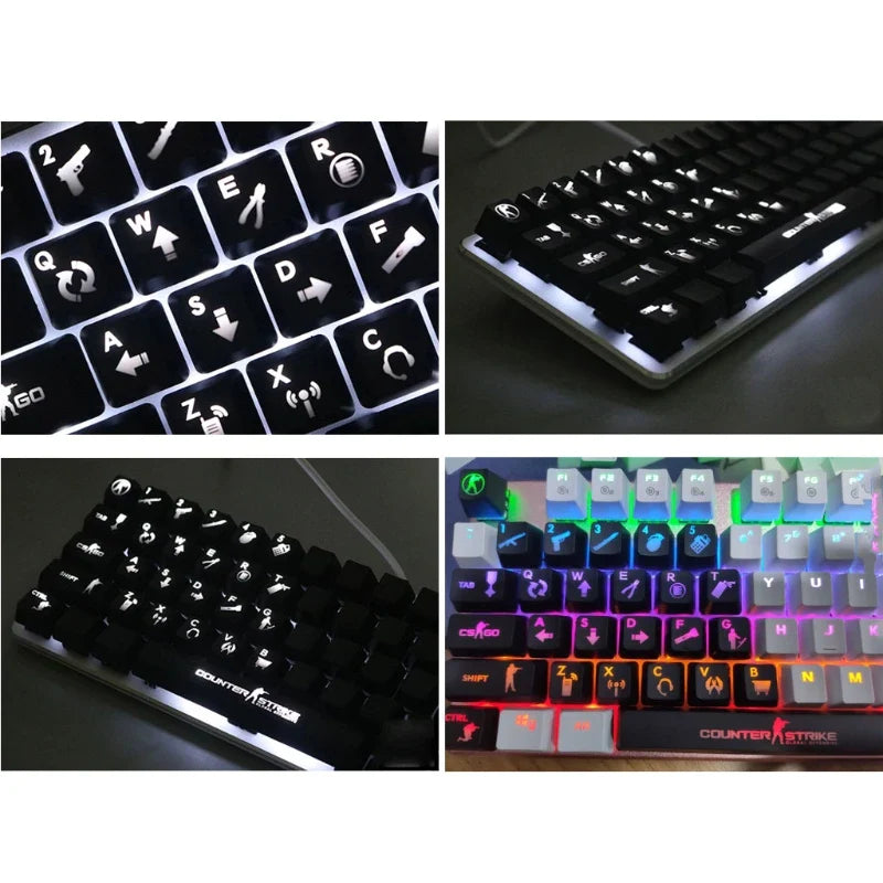 QC testa atjauninājums Produkts 26 taustiņi ABS Shot aizmugurgaismojums OEM Cherry MX mehāniskajai tastatūrai CS go Keycap