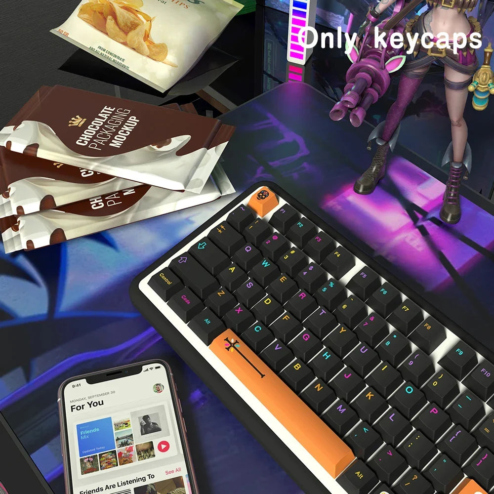 KYOMOT GMK Mictlán -teemanäppäimistö PBT Underworld -näppäimistön korkki Cherry Profile -näppäimen suojus MX Switch -mekaaniselle näppäimistölle