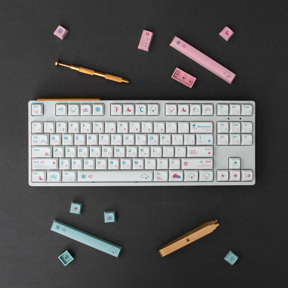 GMK – capuchons de touches japonais en PBT, 132 touches, profil XDA, mignons, roses, pour clavier mécanique Cherry, ensemble personnalisé 61/84/64/68/98/108
