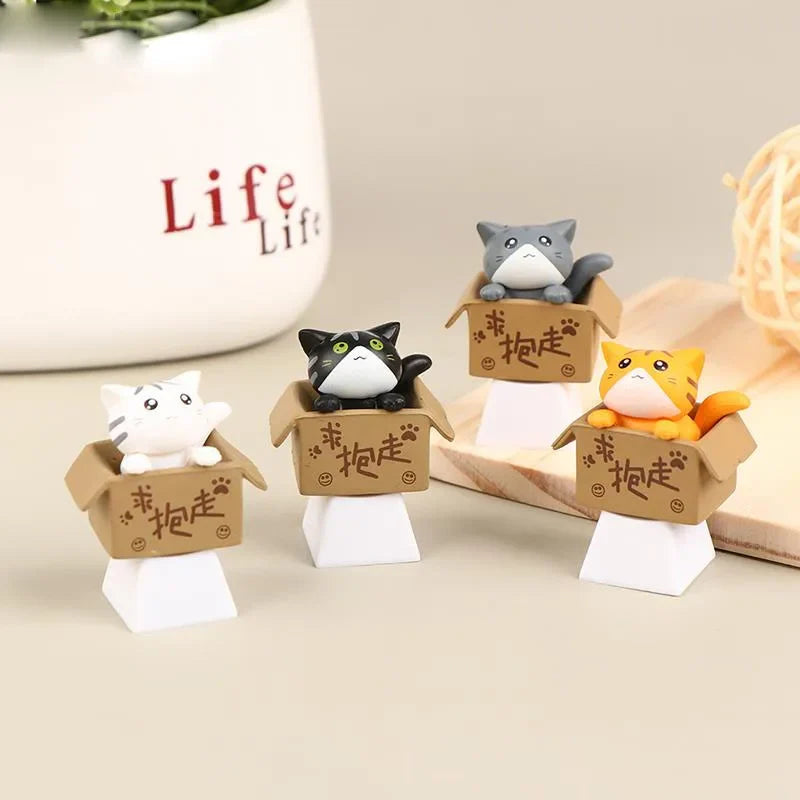 Pielāgošana Cute Cat Taustiņu vāciņš Mehāniskā tastatūras taustiņu vāciņi Artisan Anime Kawaii Taustiņu vāciņš PBT Axis Cherry MX Cute Cat DIy Taustiņu vāciņš