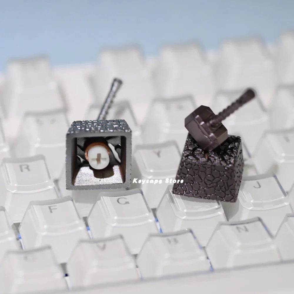 Capuchons de touches 2 en 1 en résine Thor Hammer, pour interrupteur MX, mécanique, classique, rétro, Transparent, costume, bouton Esc, personnalisés