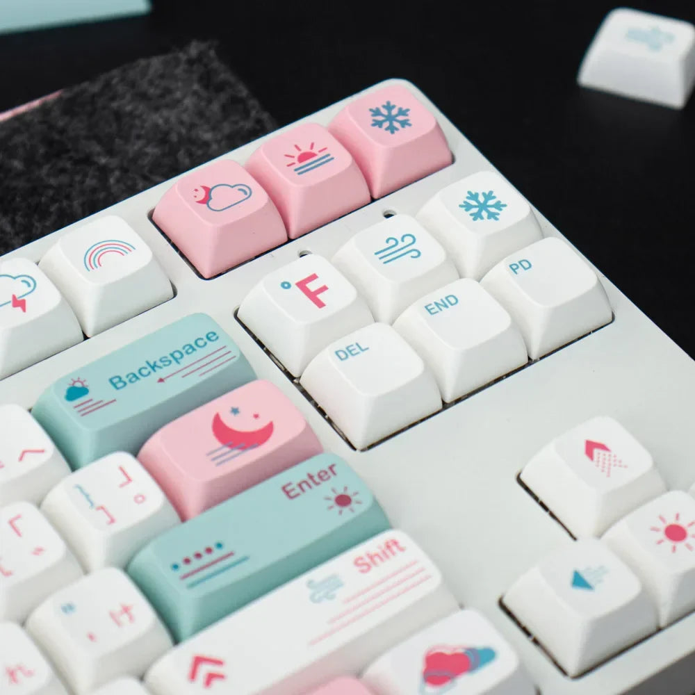 GMK – capuchons de touches japonais en PBT, 132 touches, profil XDA, mignons, roses, pour clavier mécanique Cherry, ensemble personnalisé 61/84/64/68/98/108