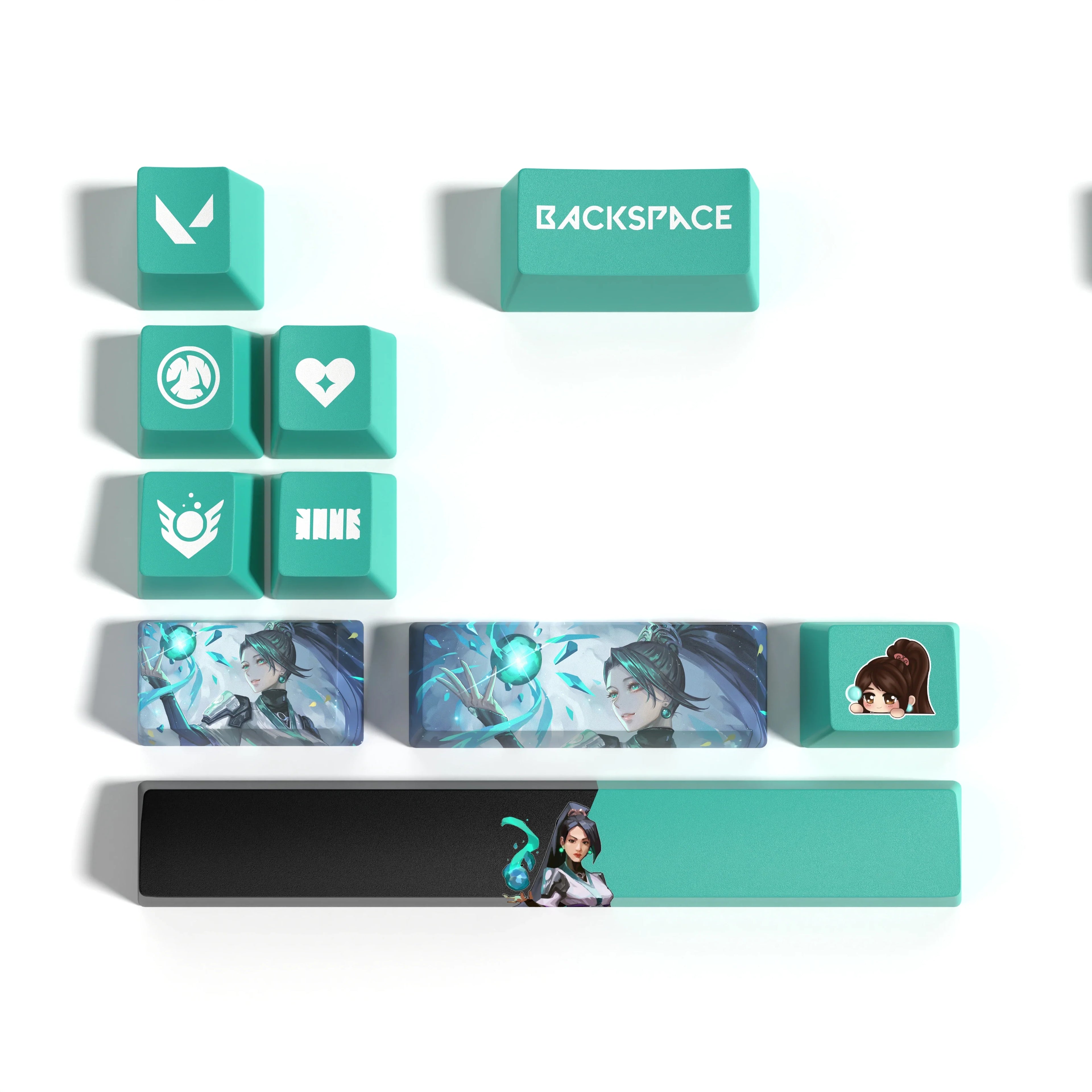 Valorant keycaps sage OEM Profile 10keys PBT colorant sous keycaps