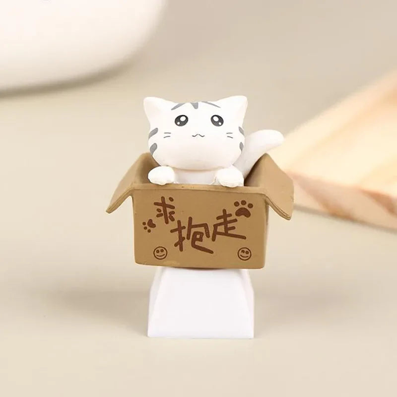 Pielāgošana Cute Cat Taustiņu vāciņš Mehāniskā tastatūras taustiņu vāciņi Artisan Anime Kawaii Taustiņu vāciņš PBT Axis Cherry MX Cute Cat DIy Taustiņu vāciņš