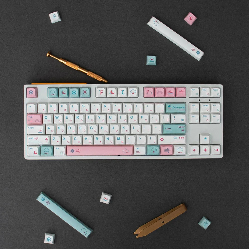 GMK – capuchons de touches japonais en PBT, 132 touches, profil XDA, mignons, roses, pour clavier mécanique Cherry, ensemble personnalisé 61/84/64/68/98/108