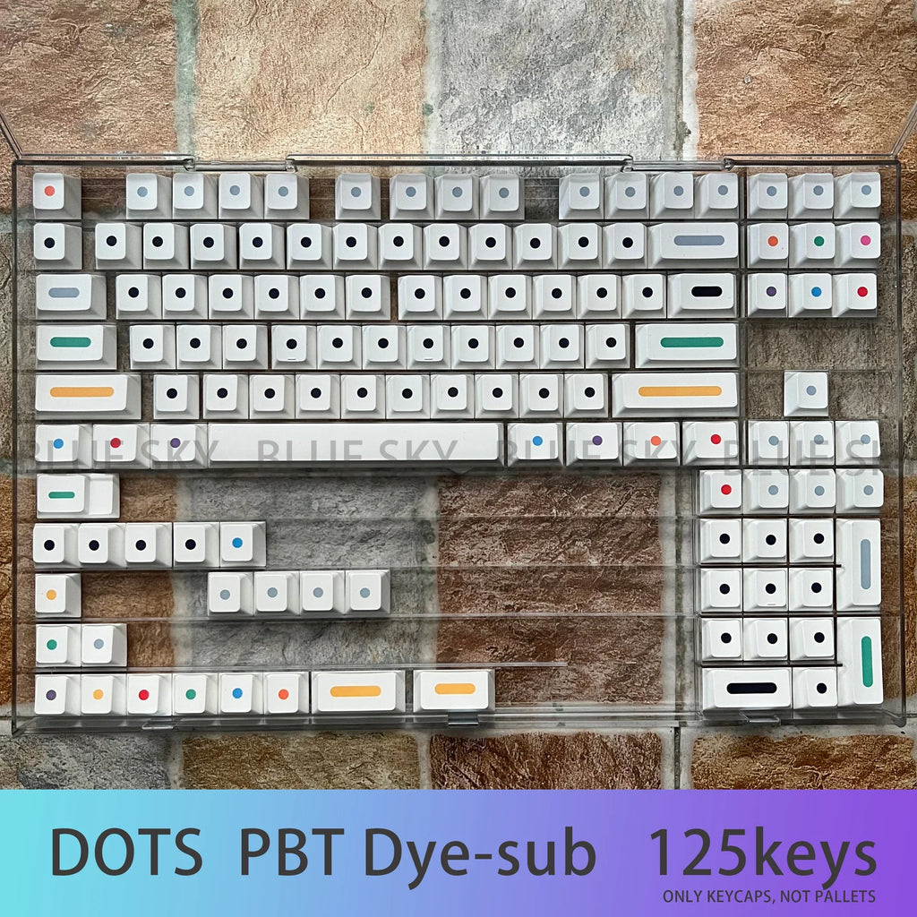 [Varastossa] GMK Dots Keycaps Cherry profile PBT Keycap Dye Sublimation 125 Keys for MX kytkimet Mekaaninen näppäimistö