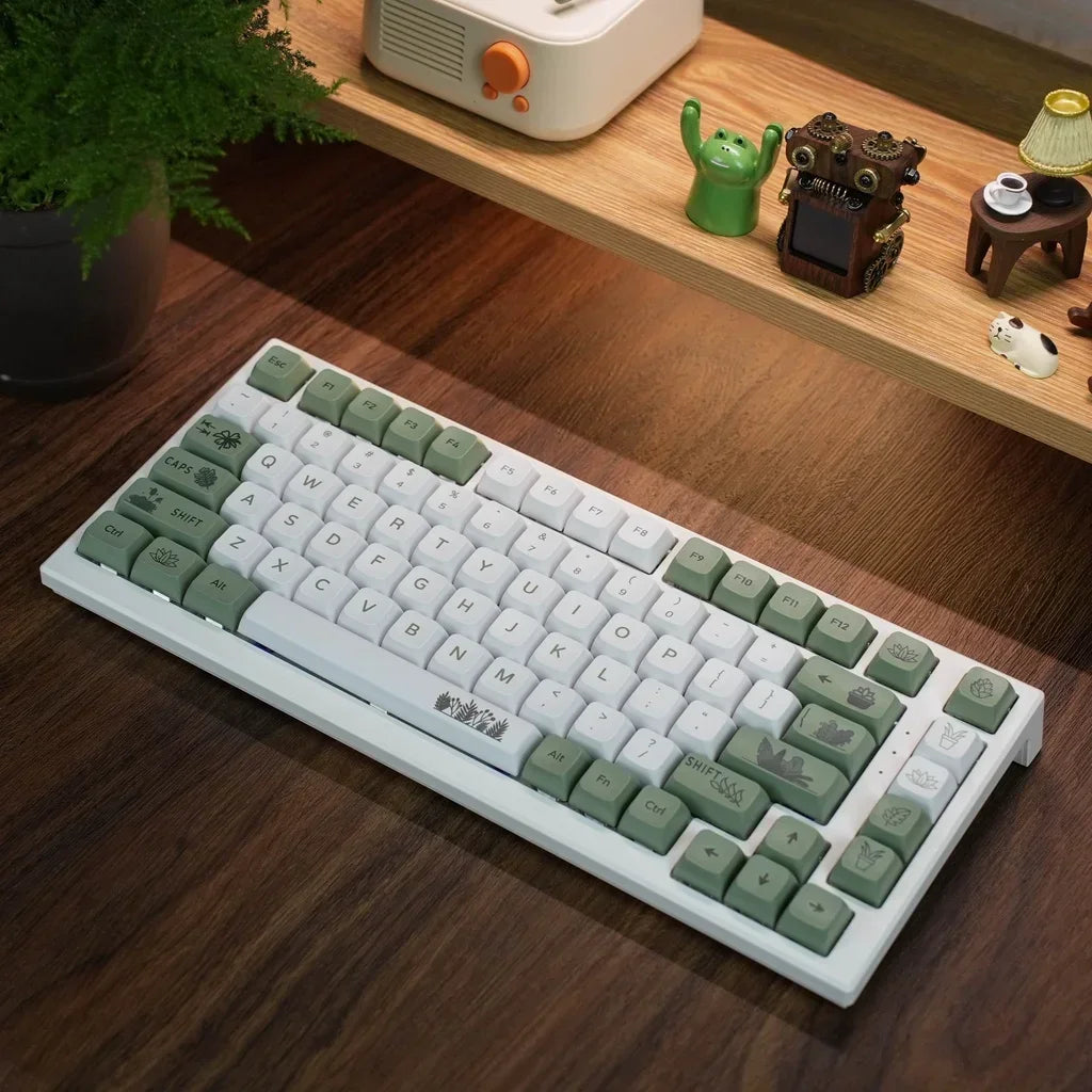 Capuchons de touches de clavier mécanique vert forêt, profil XDA, Sublimation PBT, 125 touches, Style frais, blanc, vert