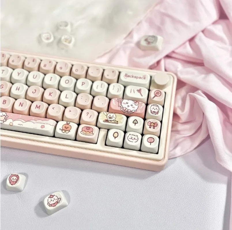 MiFuny – ensemble de capuchons de touches de chat, profil MOA, capuchons de touches de dessin animé, Kawaii, par Sublimation, pour clavier mécanique, accessoires, cadeau pour fille