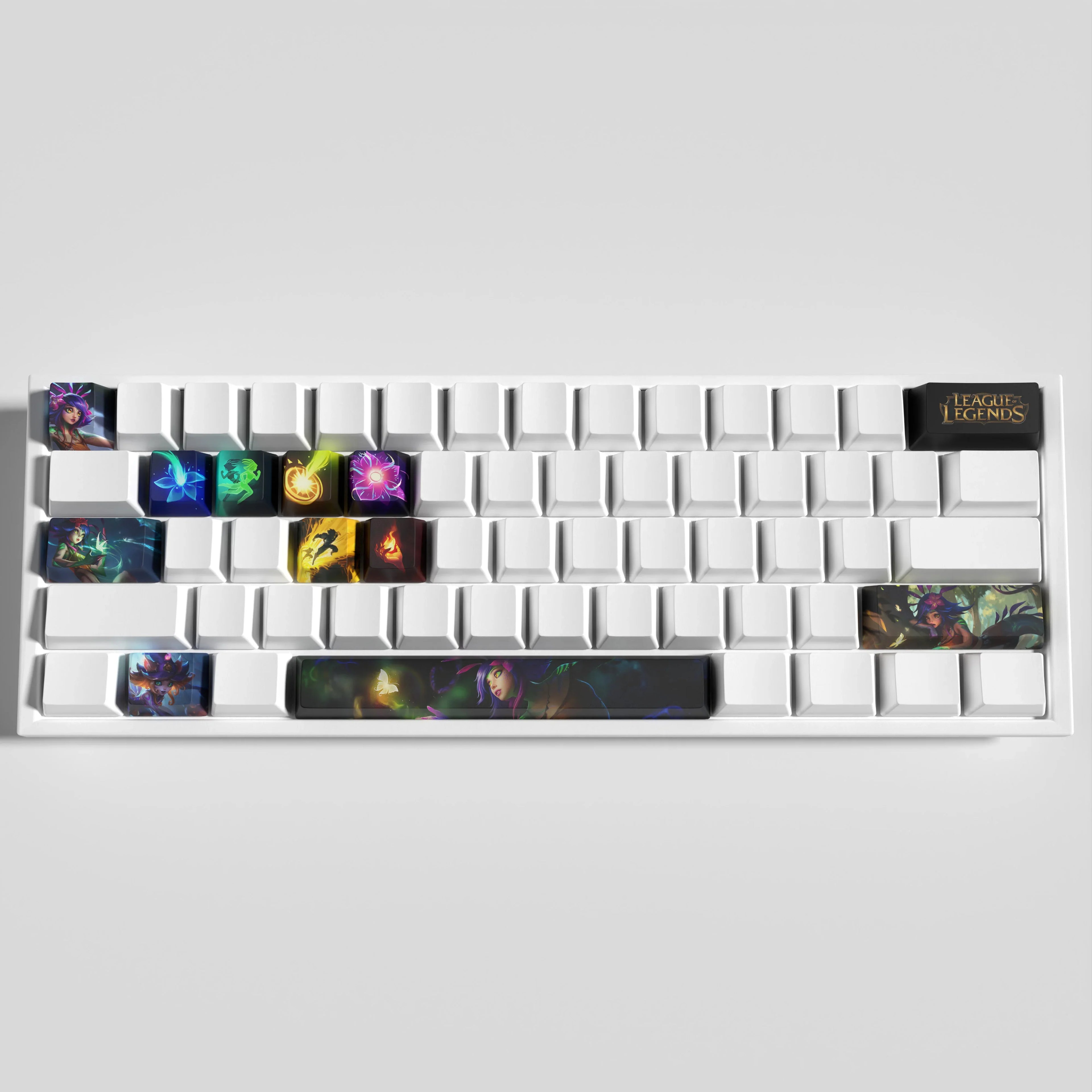 Neeko taustiņu vāciņi League of Legends Neeko taustiņu vāciņi spēles taustiņu vāciņi OEM profila 12 keys PBT krāsas apakštaustiņu vāciņi