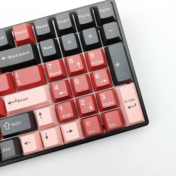 Mise à jour du test QC PBT Double Shot Keycaps 124 touches ensemble GMK Key Caps disposition ISO pour clavier de jeu mécanique MX Blue Switch Wooting 75